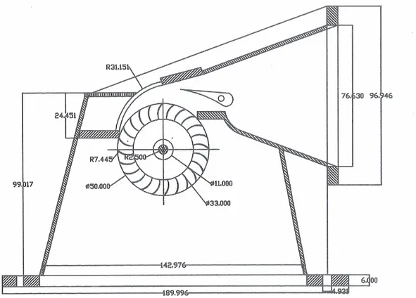 Gambar 7 Rancangan turbin cross flow 