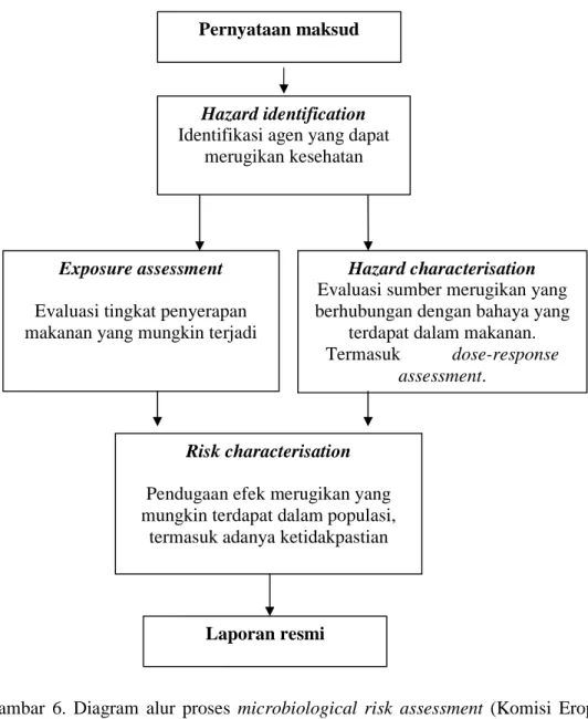 Gambar  6.  Diagram  alur  proses  microbiological  risk  assessment  (Komisi  Eropa  1997 diacu dalam Voysey et al