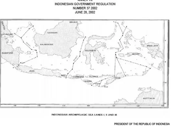 Gambar 1. Jalur ALKI yang telah disahkan oleh pemerintah Indonesia   