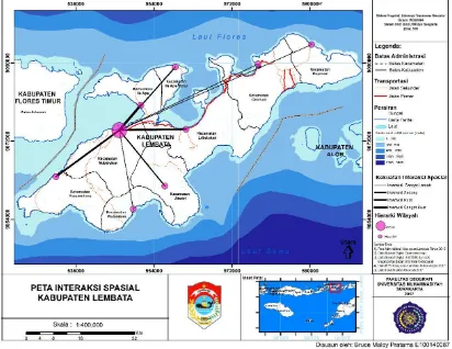 Gambar 3.3. Peta Interaksi Spasial Analisis Gravitasi di Kabupaten Lembata 