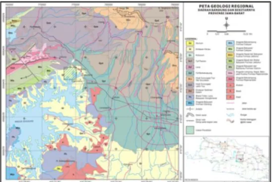 Gambar 2.  Peta Geologi Daerah Penelitian  (Modifikasi dari Silitonga, 1972 dan Sujatmiko 