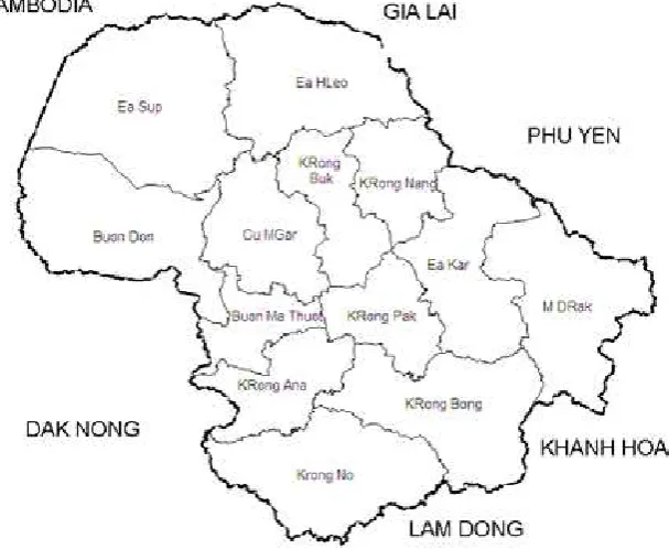 Figure 3:  map of dak Lak Province