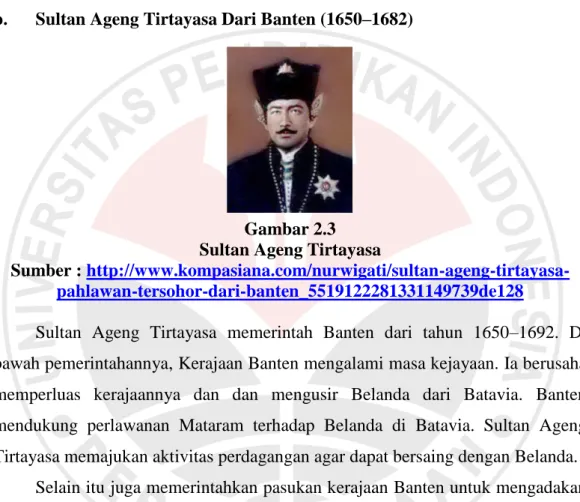 Gambar 2.3  Sultan Ageng Tirtayasa 
