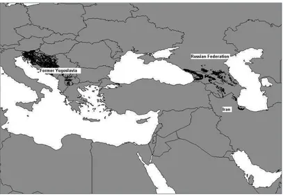 FIgure 4. Forest And ArMed conFlIct AreAs In euroPe And the cAucAsus, 1990–2004