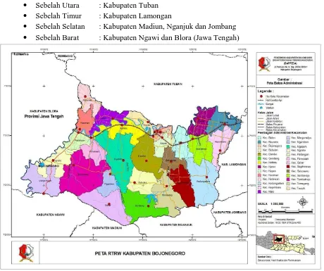 Gambar 4. Peta Administrasi Kabuaten Bojonegoro Sumber: RTRW Kabupaten Bojonegoro 2011-2031 