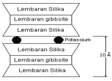 Gambar 2.9 Struktur Illite (Das, 2008) 