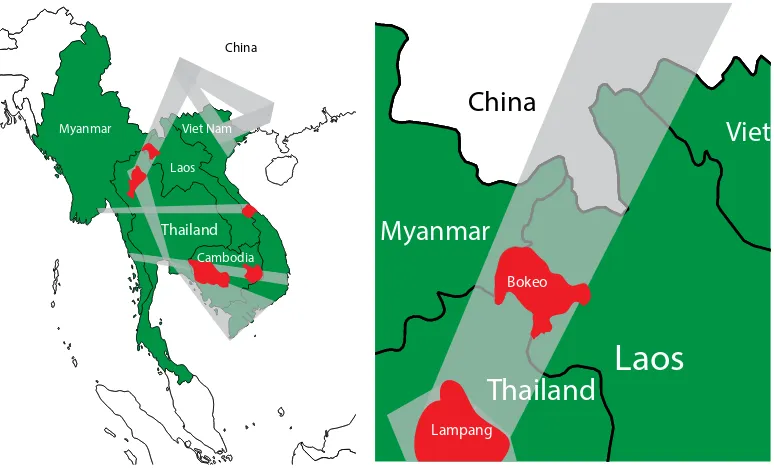 Figure 1. Location of the ForInfo teak project site in Bokeo Province, Lao PDR, superimposed on GMS economic corridors (Bianchi et al