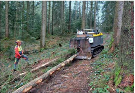Figure 7. Alther Raup track rubber tracked forwarding winch (www.martin-alther.ch).