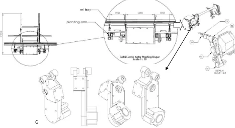 Gambar 1. Desain  main assembly transplanter legowo 2:1 