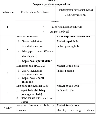Tabel 3.2. Program pelaksanaan penelitian 