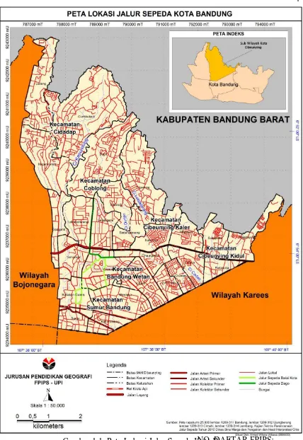 Gambar 1.1. Peta Lokasi Jalur Sepeda Kota Bandung 4574/UN.40.2.4/PL/2015 NO. DAFTAR FPIPS:  