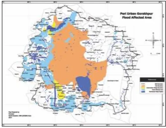 Figure 3: Peri-urban Gorakhpur - flood affected areas 