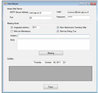Gambar 13. Form Email Blaster 
