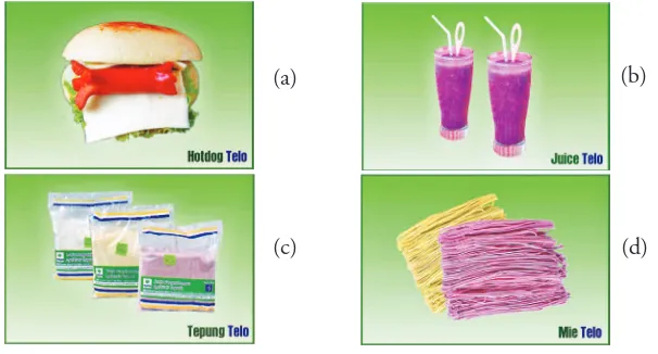 Gambar 6.2 Beberapa produk SPAT (a) hotdog, (b) jus, (c) tepung, (d) mi125