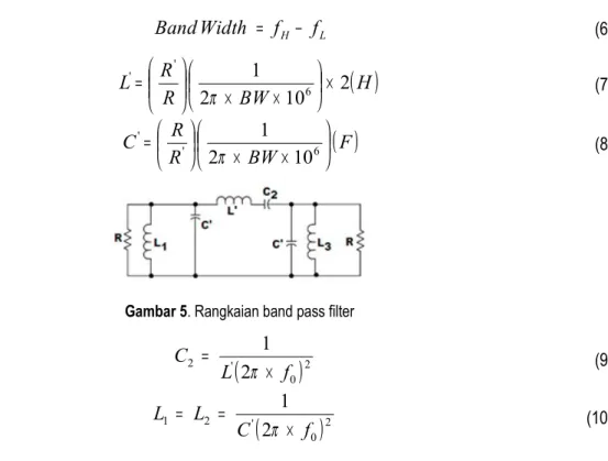Gambar 5. Rangkaian band pass filter