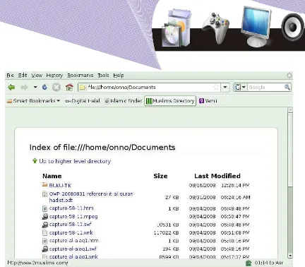 Gambar 4.5 Web browser untuk mengkses file di komputer sendiri pada folder /home