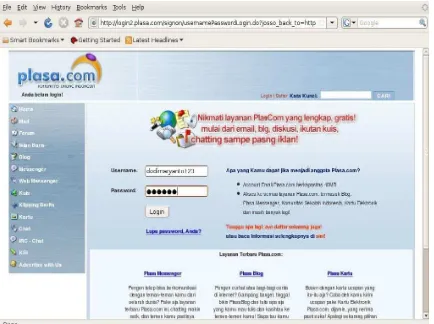 Gambar 5.4 Login ke plasa.com