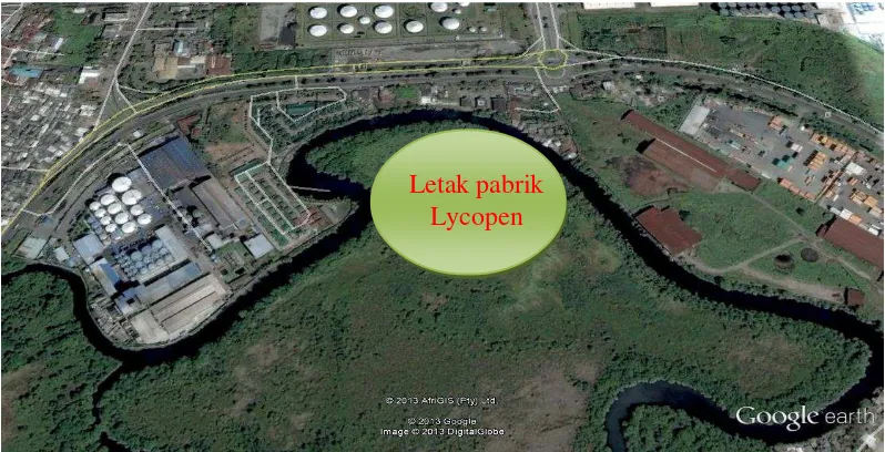 Gambar 8.1  Peta Lokasi Pabrik Lycopen 