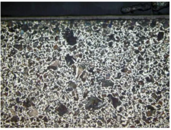 Gambar 11.  Struktur mikro sampel baja S45C setelah aluminizing dengan  pembesaran 200x 