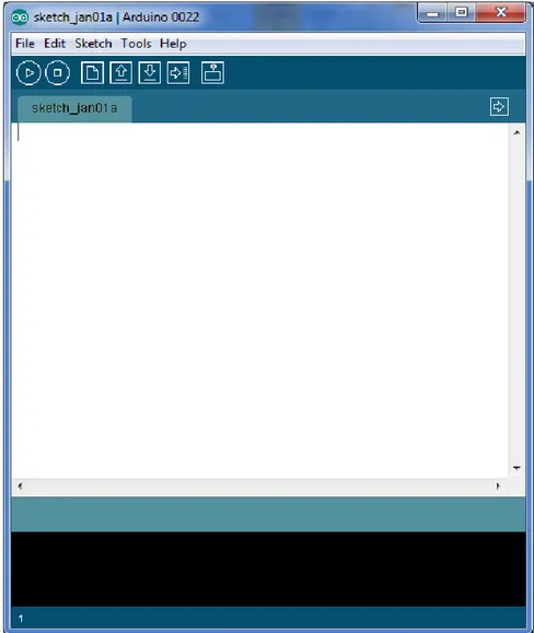 Gambar 2.5 Tampilan program Arduino ( Integrated Development Enviroment ) 