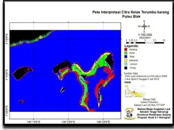 Gambar 3.3 Peta Interpretasi Citra Terumbu karang 