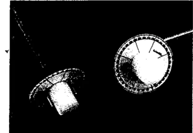 Gambar 5.14  Bentuk dan dimensi dari (a) cakram ukur untuk dudukan 3 sensor  PTC yang tersusun identik 