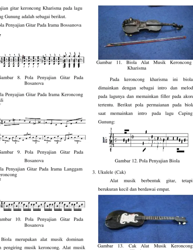Gambar   9.   Pola   Penyajian   Gitar   Pada  Bosanova 