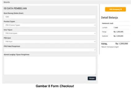 Gambar 7 Form Keranjang Belanja 