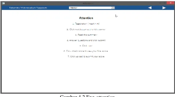 Gambar 4.2 Exe attention.  4.1.1.3 Halaman Registration