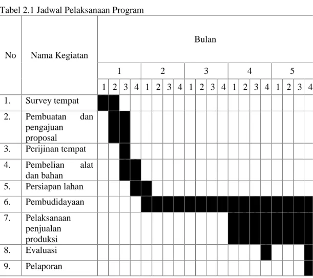 Tabel 2.1 Jadwal Pelaksanaan Program