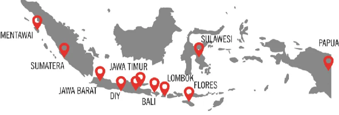 Gambar 1.2. Peta Surfing Indonesia  Sumber : Analisis penulis 