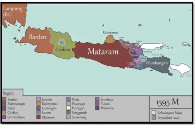 Gambar 6 Peta Pulau Jawa pada periode Islam 