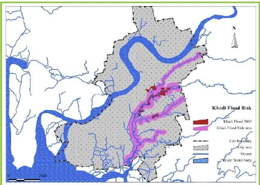 Figure [2]: Tapi river flood risk zones (Source: TARU) 