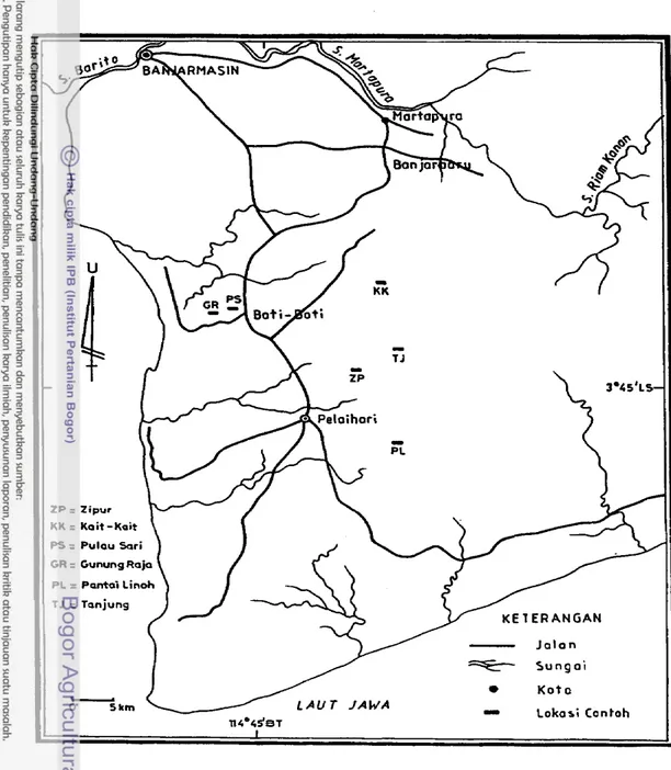 Gambar 2.  Peta  Lokasi  Daerah  Penelitian  Pelaihari 