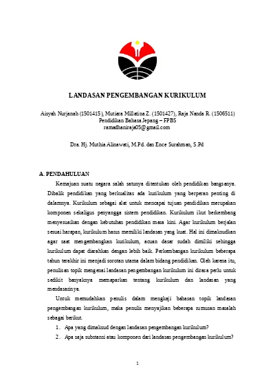 MAKALAH LANDASAN PENGEMBANGAN KURIKULUM. Docx