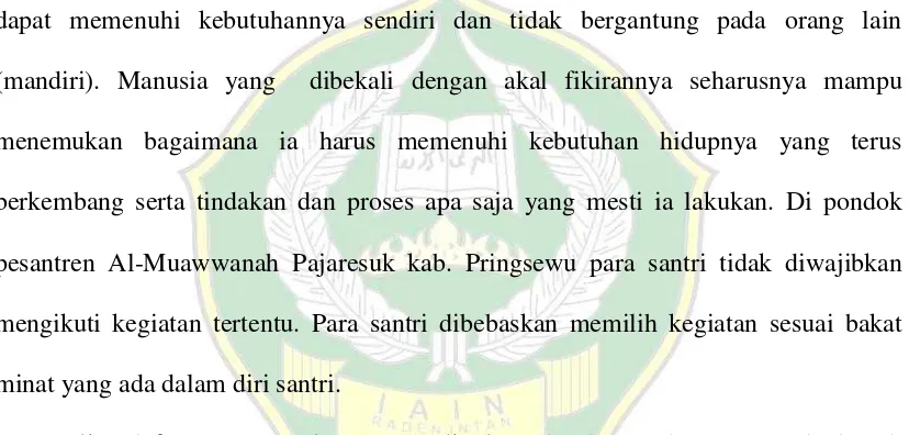 Tabel 1 Data Santri  Putra Yang Mengikuti Pemberdayaan Santri Menuju 