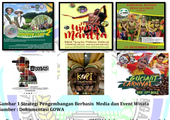 Gambar 1 Strategi Pengembangan Berbasis  Media dan Event Wisata  Sumber : Dokumentasi GOWA 