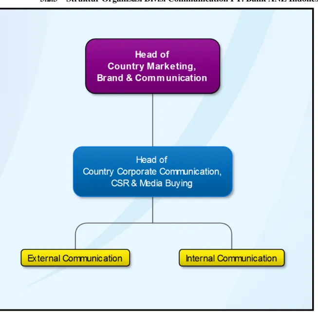 Gambar 3.4: Struktur Organisasi Divisi Communication pada PT. Bank ANZ Indonesia  Sumber : PT