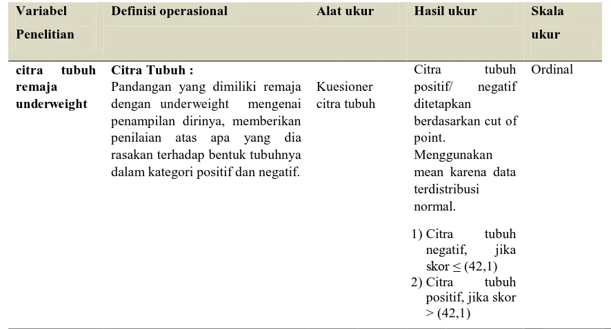 Tabel 3.3 Variabel Penelitian, Definisi Operasional dan Skala Ukur 
