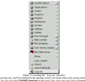 Figure 5: Locating the ``Log out'' selection