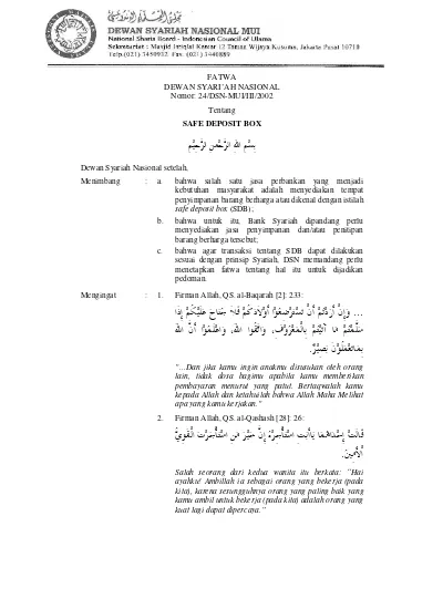 Kumpulan Fatwa Dewan Syariah Nasional (DSN) Majelis U Indonesia (MUI ...