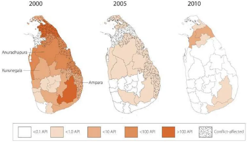 Figure 4. Malaria incidence in Sri Lanka 2000-2010 
