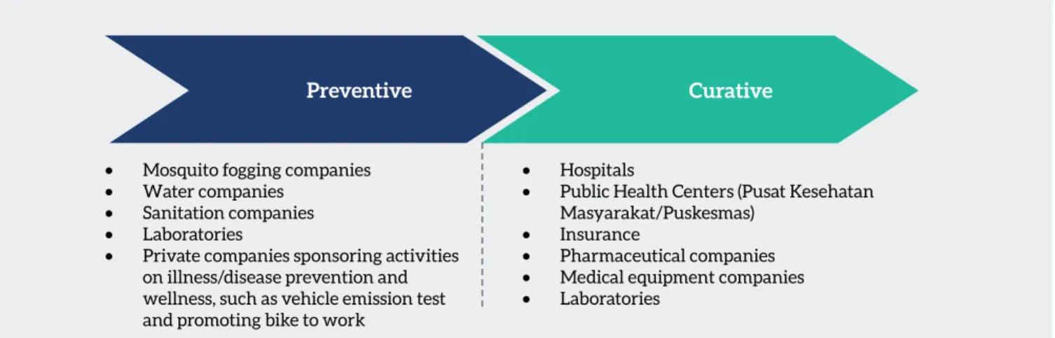 Figure 5: Main private sector actors in the health sector