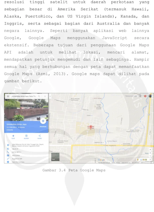 Gambar 3.4  Peta Google Maps 