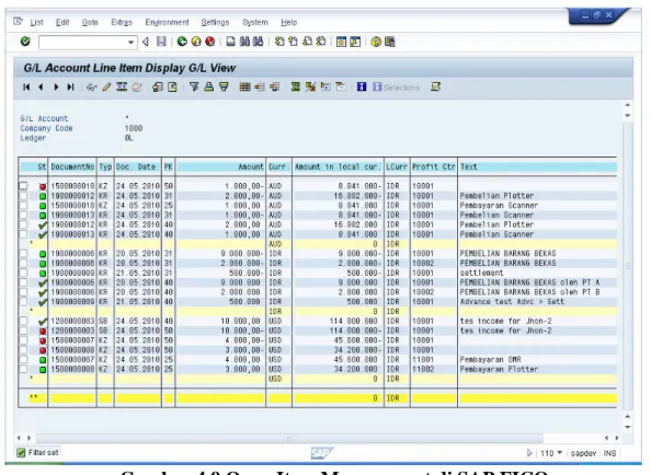 Gambar 4.9 Open Item Management di SAP FICO 