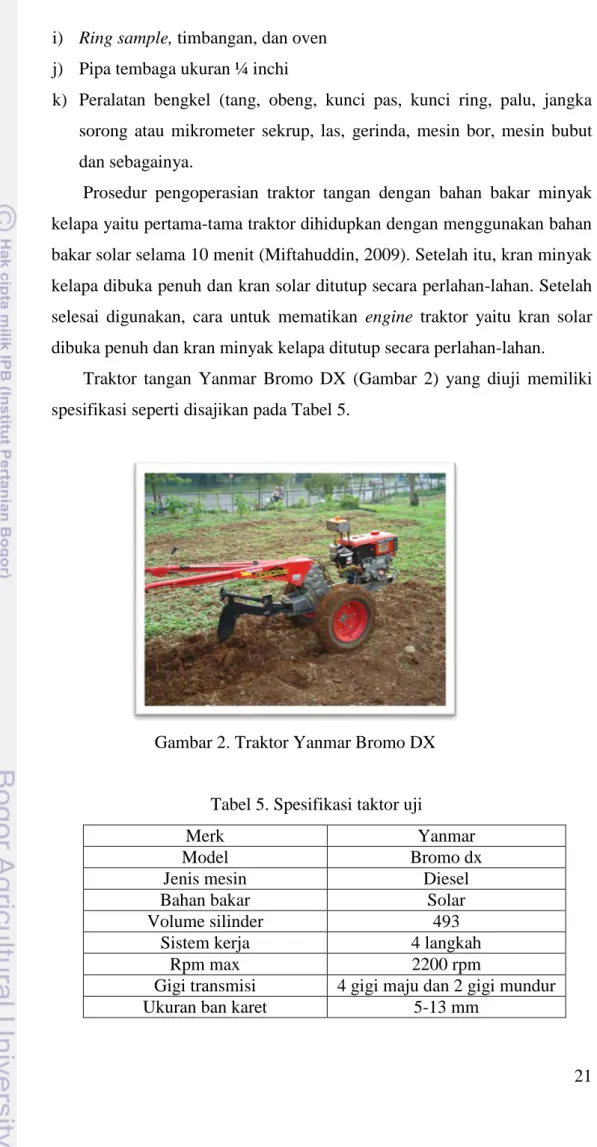 Gambar 2. Traktor Yanmar Bromo DX 