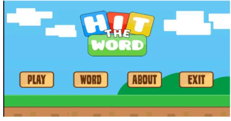 Gambar 3 Tampilan Menu Utama pada game “Hit the Word” 