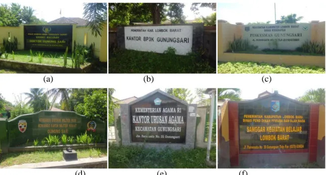 Gambar  1.  Beberapa  kantor  layanan  masyarakat  yang  terletak  di  desa  Gunungsari: 