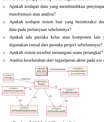 Gambar  2.10 Model Class Analisis  b.    System Design 