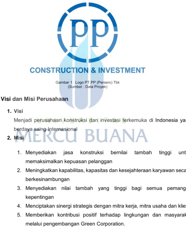 Gambar 1 : Logo PT.PP (Persero) Tbk  (Sumber : Data Proyek) 